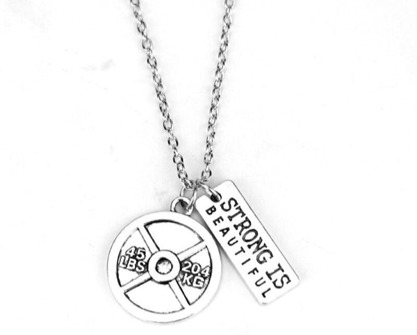 Motivational necklace chain and charm set 